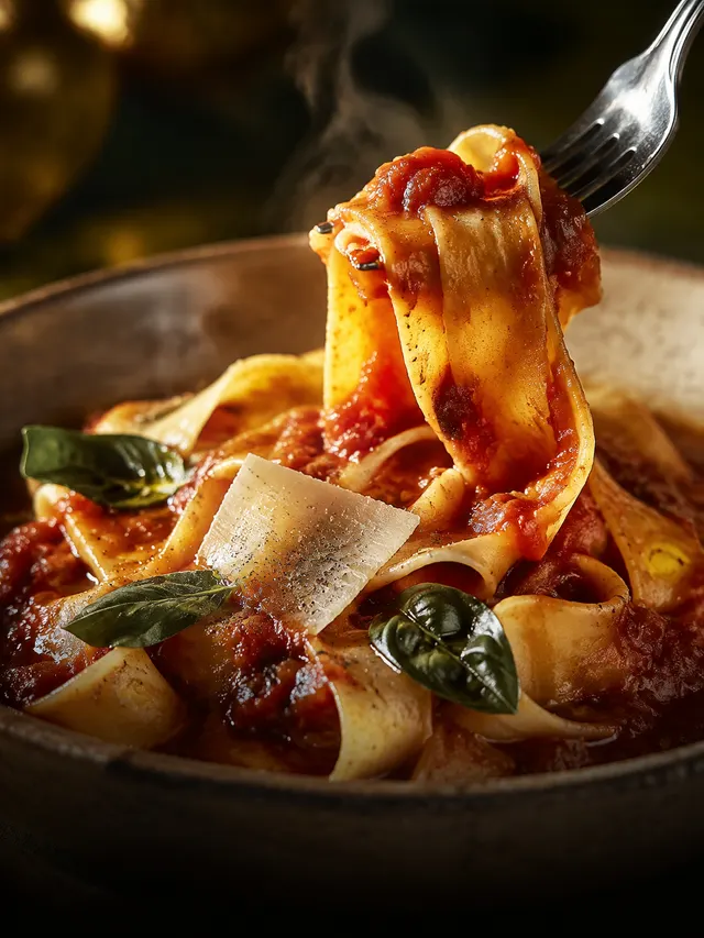 Illustrative restaurant campaign close-up of fresh pasta